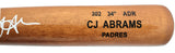 CJ Abrams Autographed Brown Rawlings Game Model Bat San Diego Padres MLB Holo Stock #199340