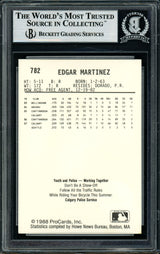Edgar Martinez Autographed 1988 Procards Rookie Card #782 Seattle Mariners Beckett BAS Stock #147105