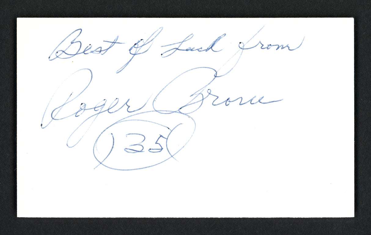 Roger Brown Autographed 3x5 Index Card Indiana Pacers "Best Of Luck" JSA #P68768