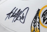 Adrian Peterson Autographed Washington Redskins Logo Football-Beckett Auth *Blk