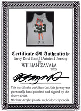 Larry Bird Signed Hand Painted LE 1/1 By William Zavala Framed Jersey BAS Wit