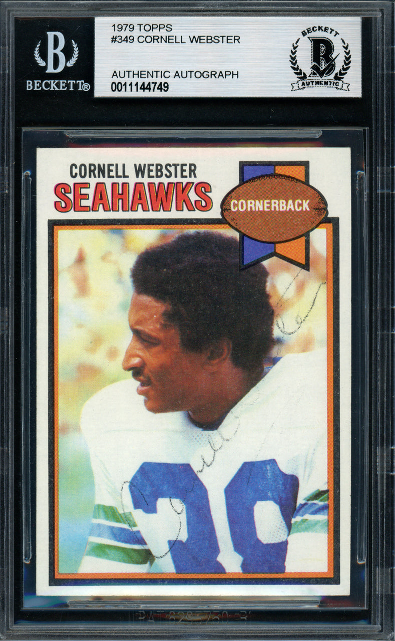 Cornell Webster Autographed 1979 Topps Rookie Card #349 Seattle Seahawks Beckett BAS #11144749