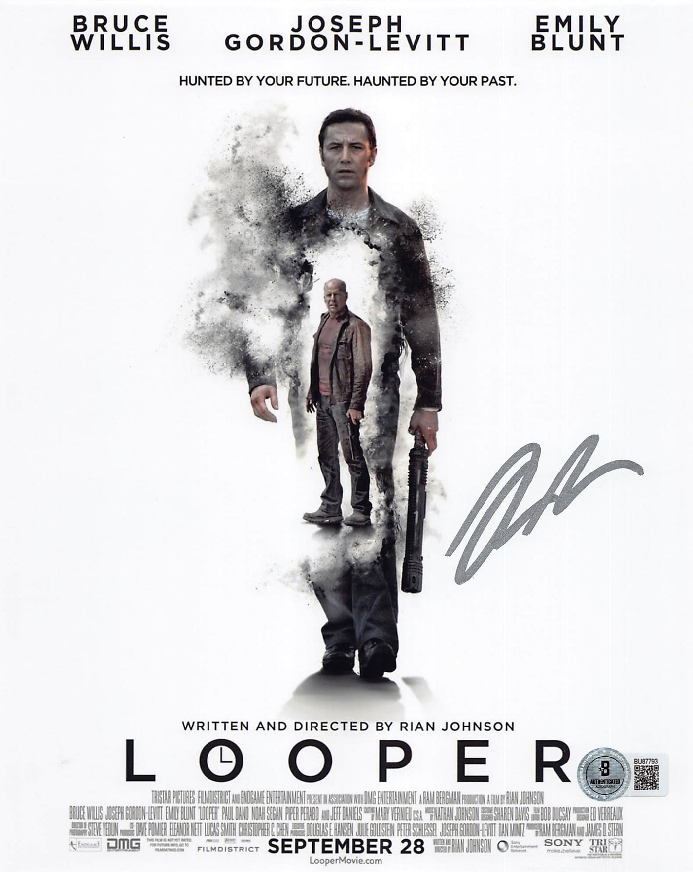 Rian Johnson Looper Authentic Signed 8x10 Vertical Photo BAS #BU87793