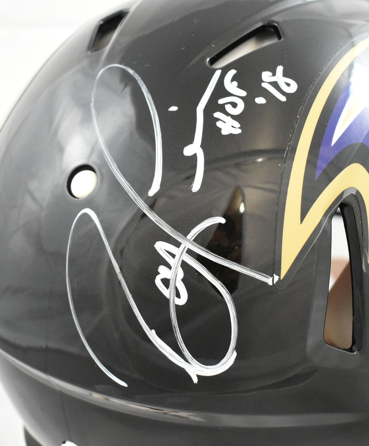 Ray Lewis Autographed Ravens F/S Speed Authentic Helmet HOF - Beckett W