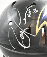 Ray Lewis Autographed Ravens F/S Speed Authentic Helmet HOF - Beckett W