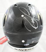 Ray Lewis Autographed Ravens F/S Speed Authentic Helmet HOF - Beckett W