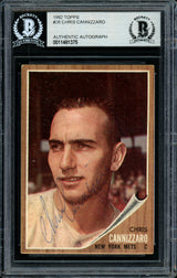Chris Cannizzaro Autographed 1962 Topps Card #26 New York Mets Beckett BAS #11481375