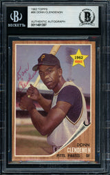 Donn Clendenon Autographed 1962 Topps Rookie Card #86 Pittsburgh Pirates Beckett BAS #11481397