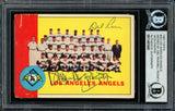 Del Rice, Bill Rigney & Jack Paepke Autographed 1963 Topps Card #39 Los Angeles Angels Coaches Beckett BAS #11481640