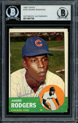 Andre Rodgers Autographed 1963 Topps Card #193 Chicago Cubs Beckett BAS #11481704