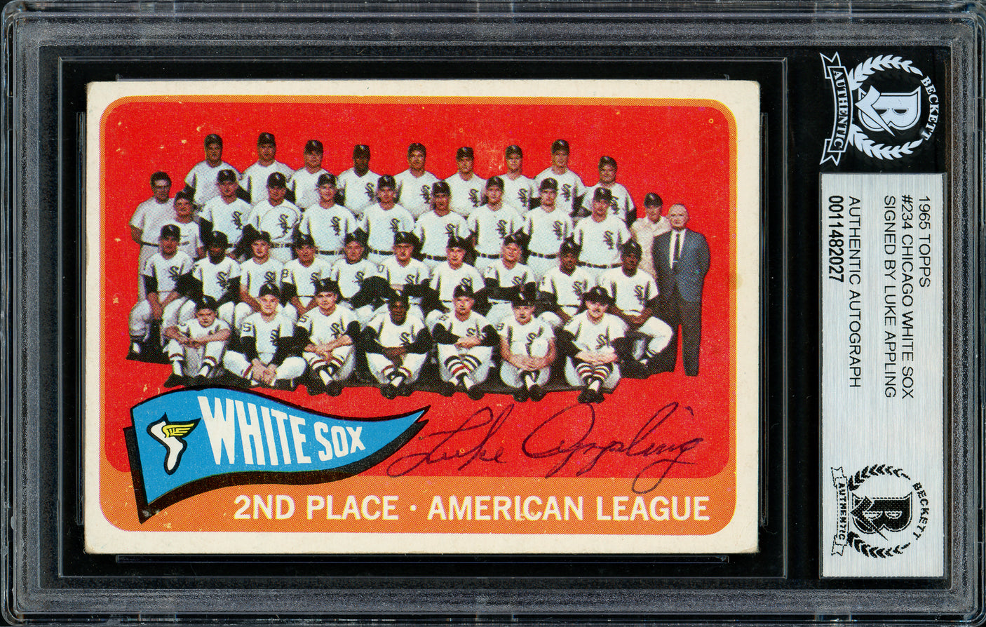 Luke Appling Autographed 1965 Topps Card #234 Chicago White Sox Beckett BAS #11482027
