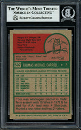 Tom Carroll Autographed 1975 Topps Card #507 Cincinnati Reds Beckett BAS #11482138