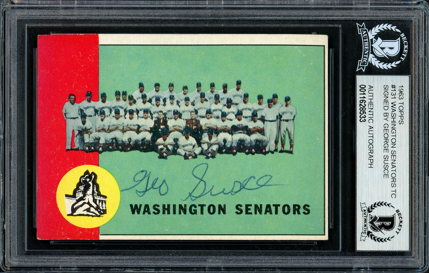 George Susce Autographed 1963 Topps Card #131 Washington Senators Beckett BAS #11628533