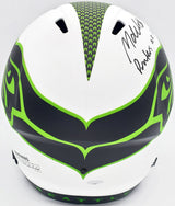 Michael Dickson Autographed Seattle Seahawks Lunar Eclipse White Full Size Replica Speed Helmet "Punters Are People Too" MCS Holo Stock #200259