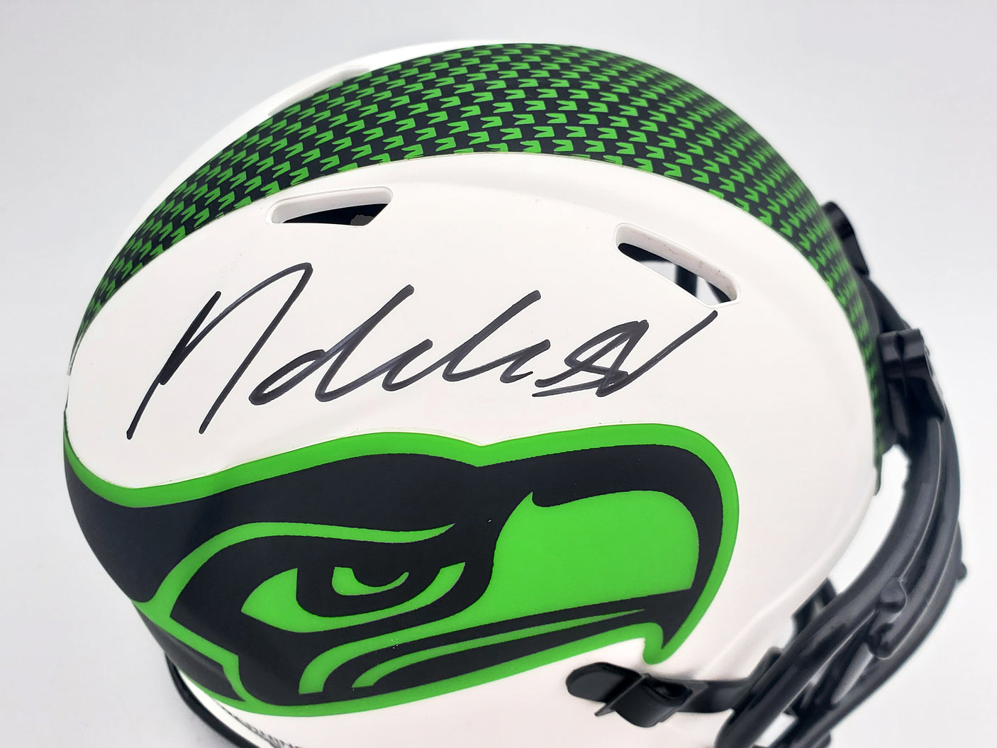 Michael Dickson Autographed Seattle Seahawks Lunar Eclipse White Speed Mini Helmet MCS Holo Stock #200270
