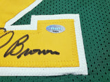 Seattle Supersonics Downtown Fred Brown Autographed Green Jersey MCS Holo Stock #200289