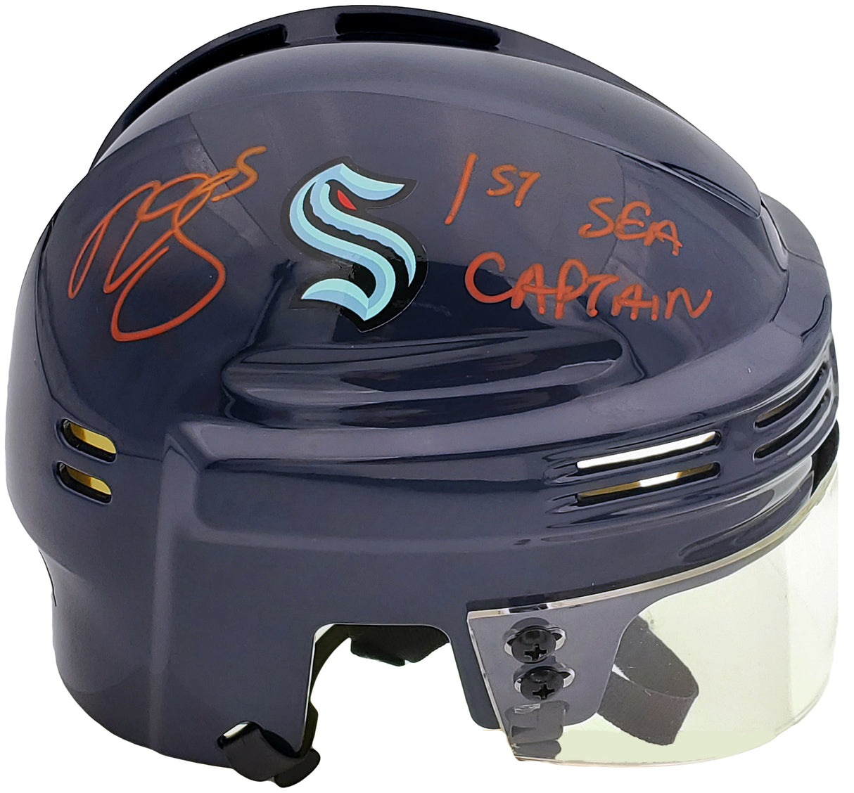 Mark Giordano Autographed Seattle Kraken Blue Mini Helmet "1st SEA Captain" Fanatics Holo Stock #200294