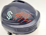 Brandon Tanev Autographed Seattle Kraken Blue Mini Helmet Fanatics Holo Stock #200296