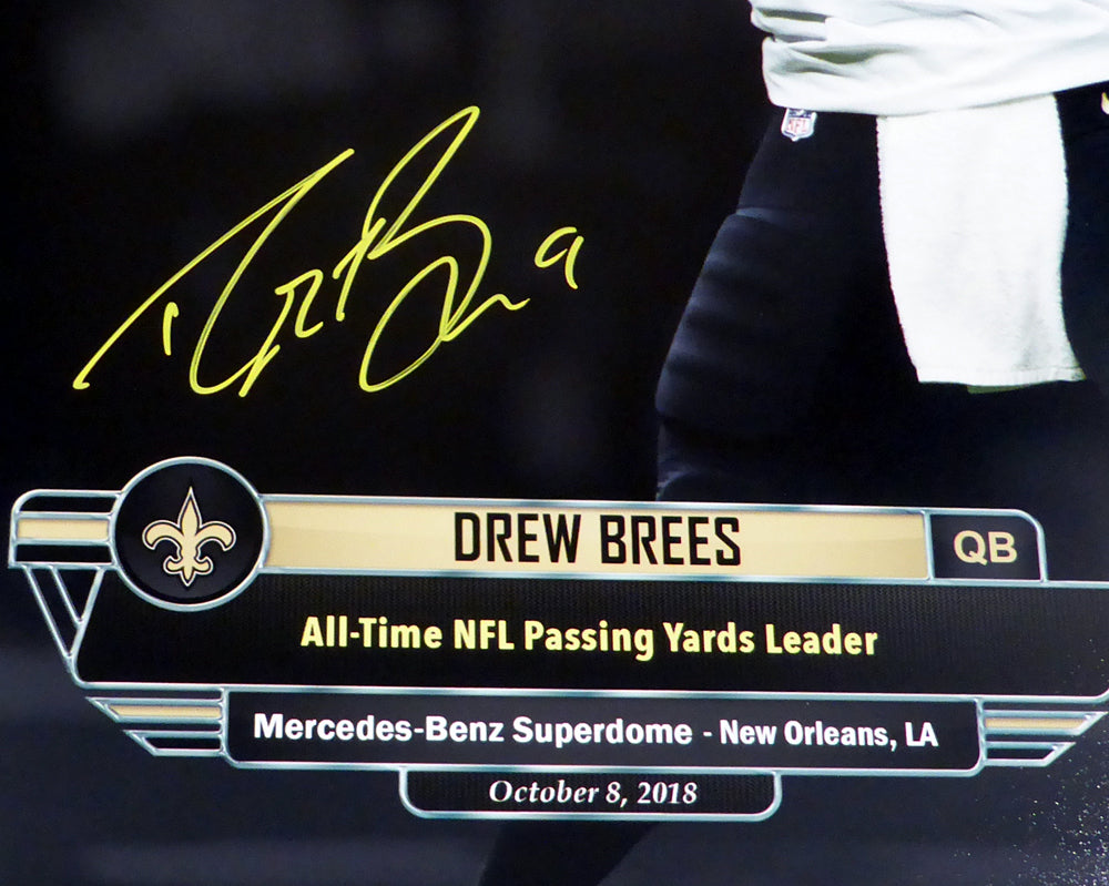 Drew Brees Autographed Framed 16x20 Photo New Orleans Saints Beckett BAS Stock #200335