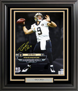 Drew Brees Autographed Framed 16x20 Photo New Orleans Saints Beckett BAS Stock #200335