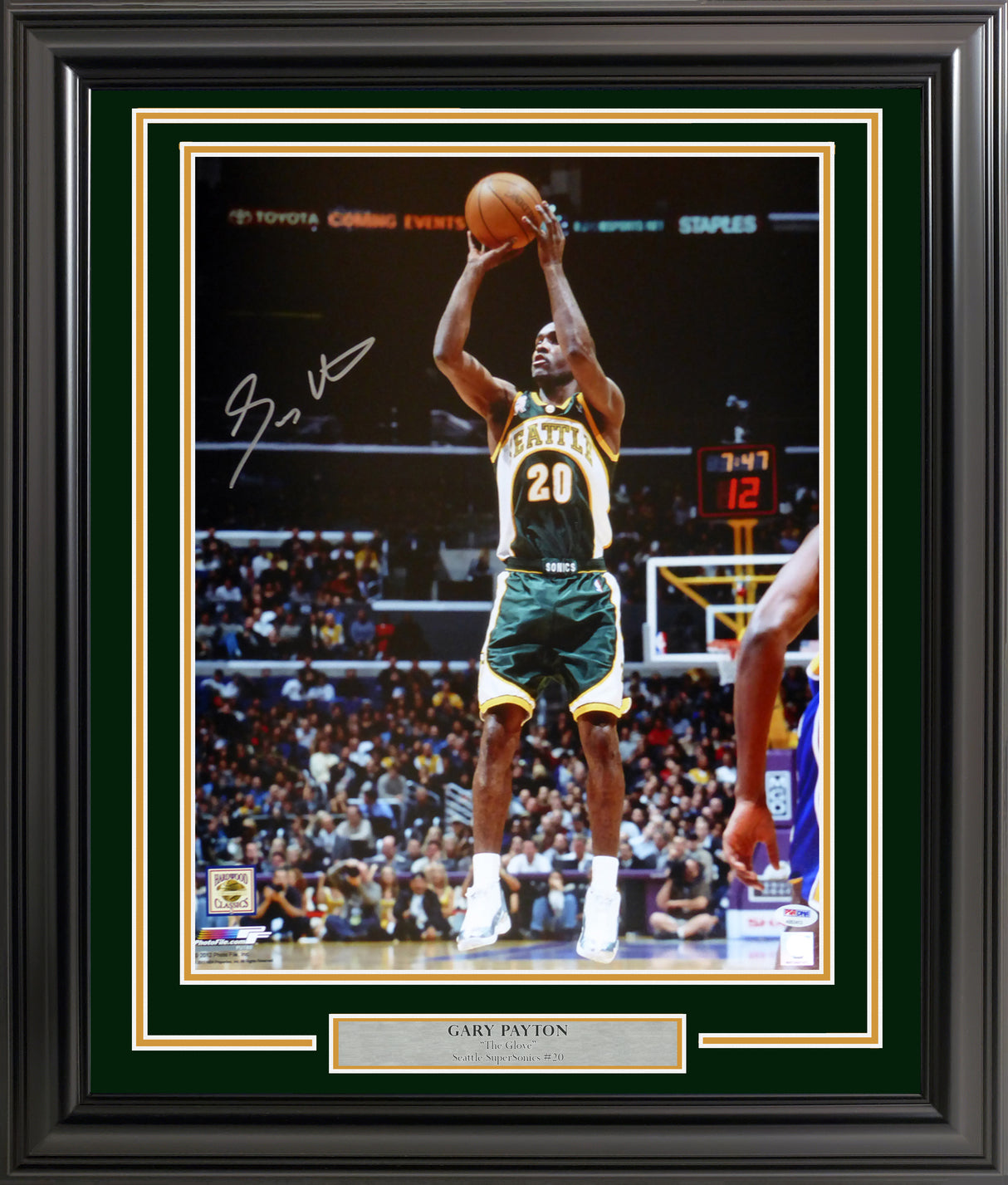 Gary Payton Autographed Framed 16x20 Photo Seattle Supersonics PSA/DNA Stock #200338