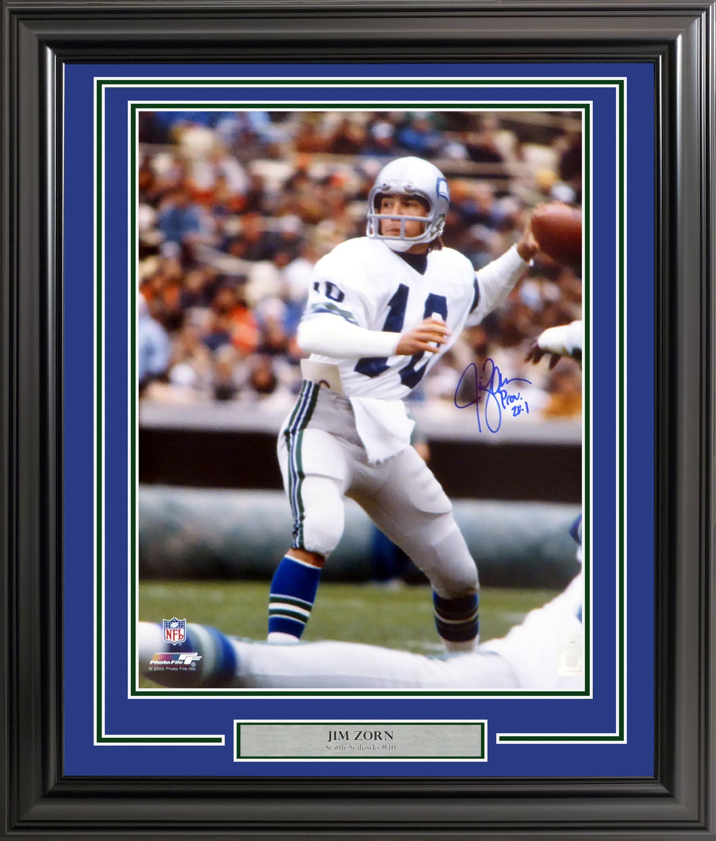 Jim Zorn Autographed Framed 16x20 Photo Seattle Seahawks MCS Holo Stock #200349