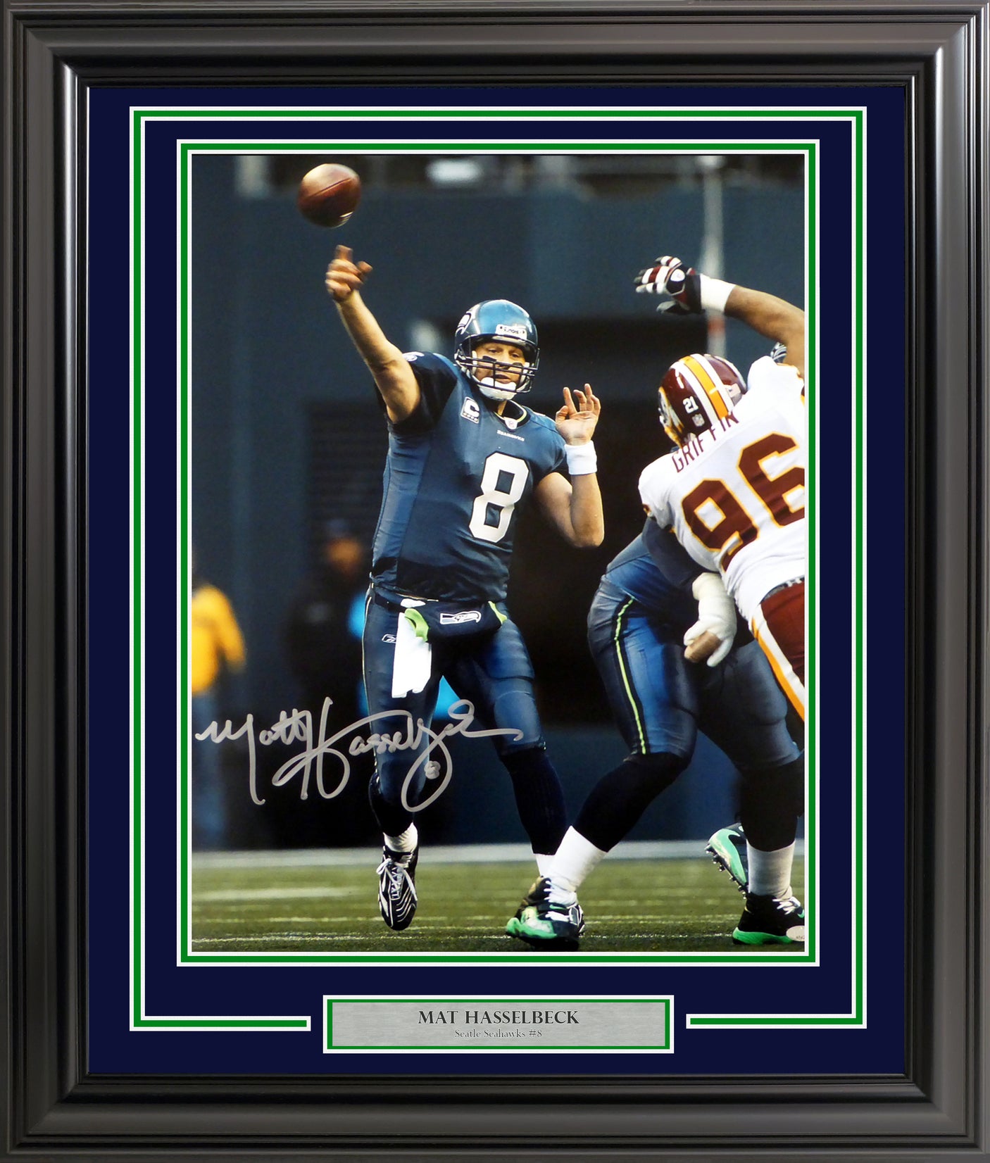 Matt Hasselbeck Autographed Framed 16x20 Photo Seattle Seahawks MCS Holo Stock #200364