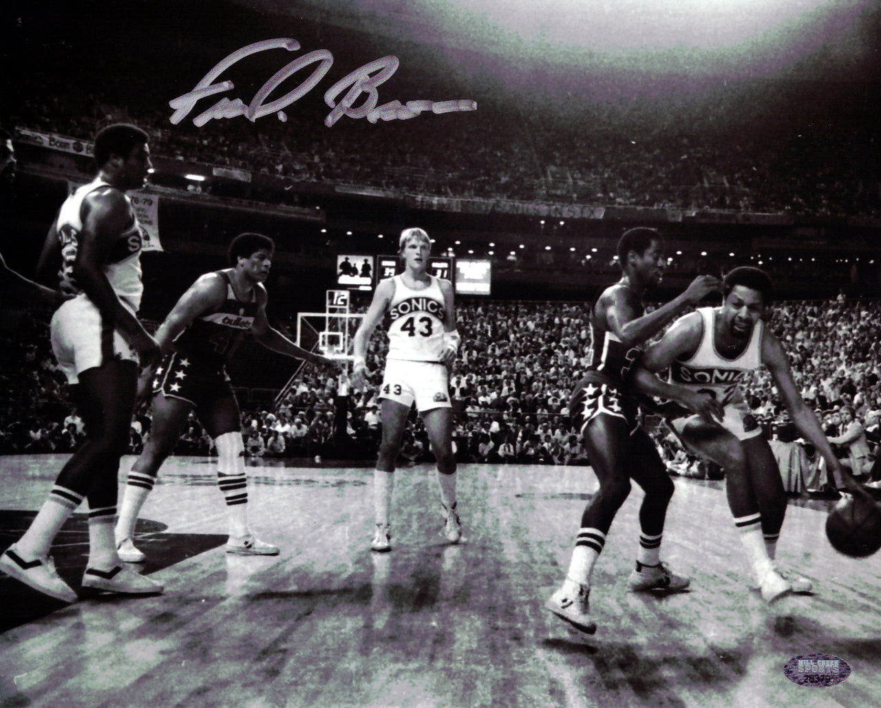 Downtown Fred Brown Autographed Framed 8x10 Photo Seattle Supersonics MCS Holo Stock #200390