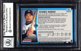 Ichiro Suzuki Autographed 2001 Bowman Chrome Refractor English Rookie Card #351 Seattle Mariners Auto Grade Gem Mint 10 "01 ROY/MVP" Beckett BAS #13604572