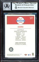 Ichiro Suzuki Autographed 2001 Fleer Platinum Rookie Card #511 Seattle Mariners Auto Grade Gem Mint 10 Beckett BAS #13604640