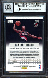 Damian Lillard Autographed 2012-13 Panini Prizm Rookie Card #245 Portland Trail Blazers Auto Grade Gem Mint 10 On Card Beckett BAS #13605096