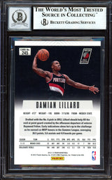 Damian Lillard Autographed 2012-13 Panini Prizm Rookie Card #245 Portland Trail Blazers Auto Grade Gem Mint 10 On Card Beckett BAS #13605094