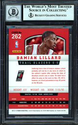 Damian Lillard Autographed 2012-13 Panini Rookie Card #262 Portland Trail Blazers Auto Grade Gem Mint 10 Beckett BAS #13605365