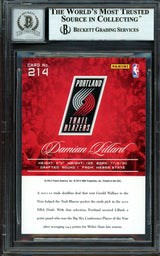 Damian Lillard Autographed 2012-13 Panini Prestige Rookie Card #214 Portland Trail Blazers Auto Grade Gem Mint 10 Beckett BAS #13605388