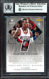 Damian Lillard Autographed 2012-13 Panini Elite Rookie Card #16 Portland Trail Blazers Auto Grade Gem Mint 10 Beckett BAS #13605398