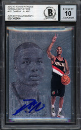 Damian Lillard Autographed 2012-13 Panini Intrigue Rookie Card #131 Portland Trail Blazers Auto Grade Gem Mint 10 Beckett BAS #13605400