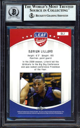Damian Lillard Autographed 2012-13 Leaf Rookie Card #DL1 Portland Trail Blazers Auto Grade Gem Mint 10 Beckett BAS #13605440