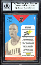 Damian Lillard Autographed 2012-13 Panini Past & Present Rise N Shine Rookie Card #16 Portland Trail Blazers Auto Grade Gem Mint 10 Beckett BAS #13605447