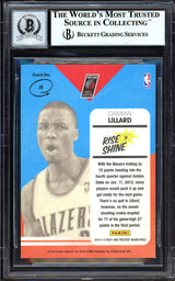 Damian Lillard Autographed 2012-13 Panini Past & Present Rise N Shine Rookie Card #16 Portland Trail Blazers Auto Grade Gem Mint 10 Beckett BAS #13605447