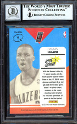 Damian Lillard Autographed 2012-13 Panini Past & Present Rise N Shine Rookie Card #16 Portland Trail Blazers Auto Grade Gem Mint 10 Beckett BAS #13605446