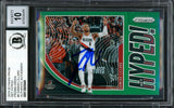 Damian Lillard Autographed 2019-20 Panini Prizm Get Hyped Green Card #8 Portland Trail Blazers Auto Grade Gem Mint 10 Beckett BAS #13605645