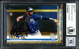 Fernando Tatis Jr. Autographed 2019 Topps Gold Rookie Card #410 San Diego Padres Auto Grade Gem Mint 10 #211/2019 Beckett BAS #13605905