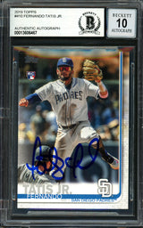 Fernando Tatis Jr. Autographed 2019 Topps Complete Set Rookie Card #410 San Diego Padres Auto Grade Gem Mint 10 Beckett BAS #13606467