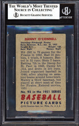 Danny O'Connell Autographed 1951 Bowman Rookie Card #93 Pittsburgh Pirates Beckett BAS #13608015