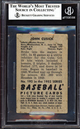 John Cusick Autographed 1952 Bowman Card #192 Boston Braves Beckett BAS #13608020