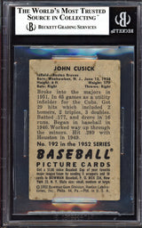 John Cusick Autographed 1952 Bowman Card #192 Boston Braves Beckett BAS #13608020