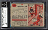 Joe Childress Autographed 1957 Topps Rookie Card #100 Chicago Cardinals Beckett BAS #13608290
