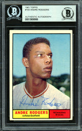 Andre Rodgers Autographed 1961 Topps Card #183 Milwaukee Braves Beckett BAS #13608568