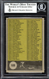 Ron Santo Autographed 1961 Topps Checklist Card #189 Chicago Cubs (Smudged) Beckett BAS #13608675