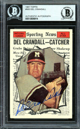 Del Crandall Autographed 1961 Topps Card #583 Milwaukee Braves All-Star Beckett BAS #13608814